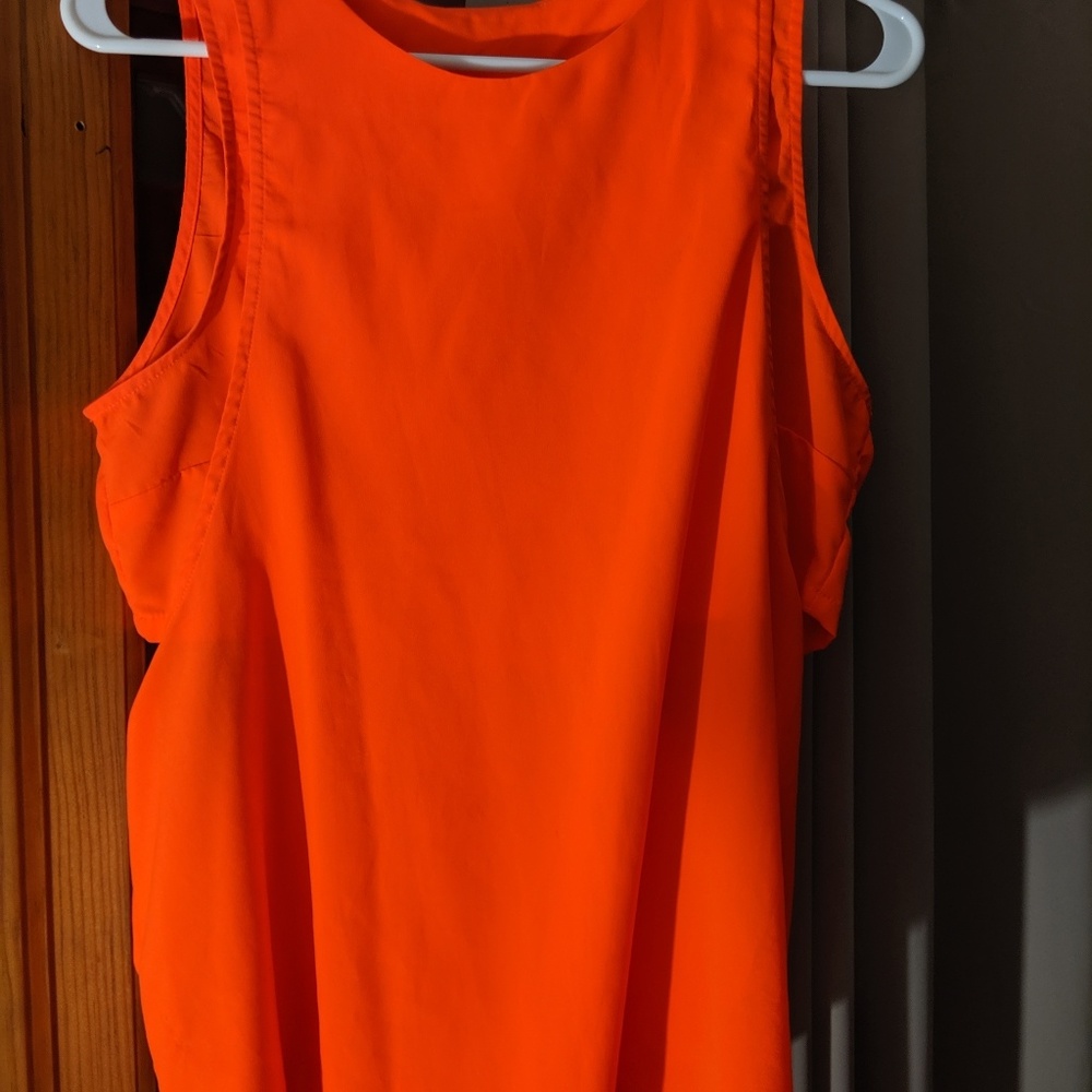 Blue Rain Orange Backless Blouse